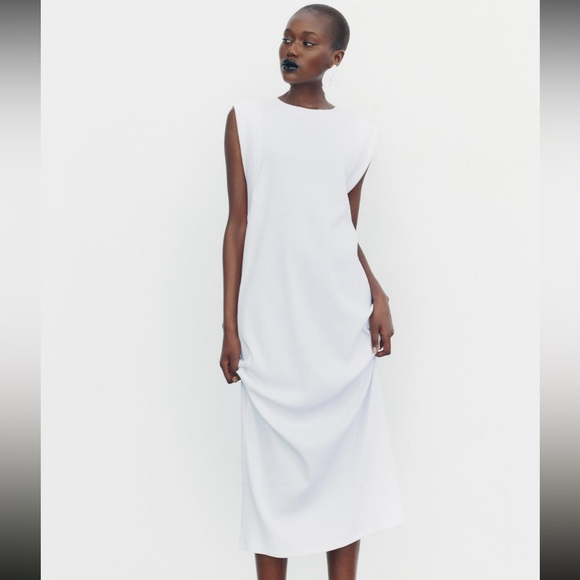 NWT ZARA RIBBED MIDI DRESS - Picture 1 of 8